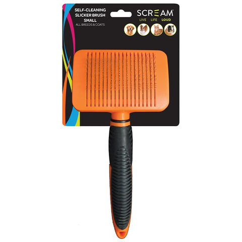 Scream Self-Cleaning Slicker Brush for Dogs